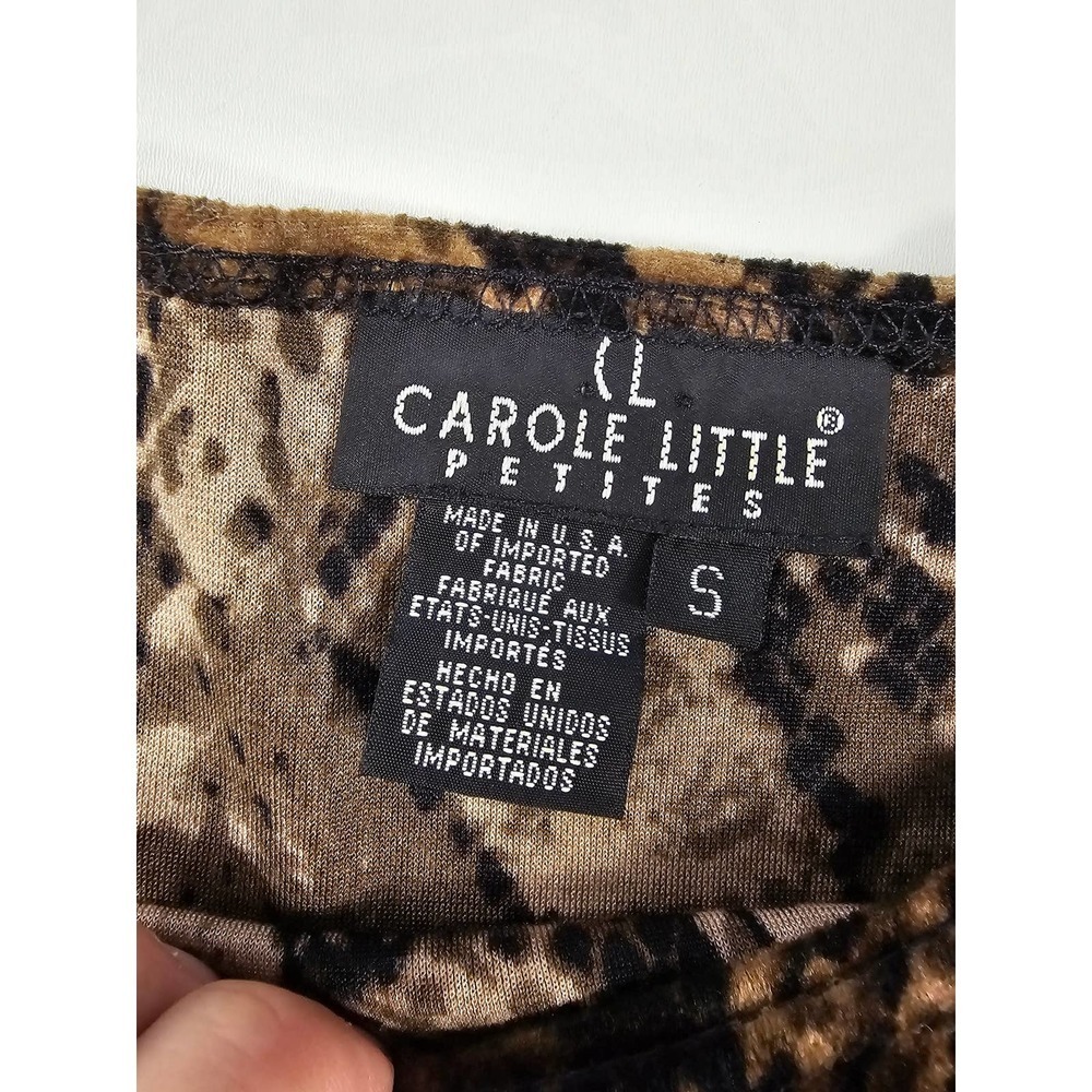 Carole little petite small PS animal print velour soft blouse career casual - Picture 5 of 7